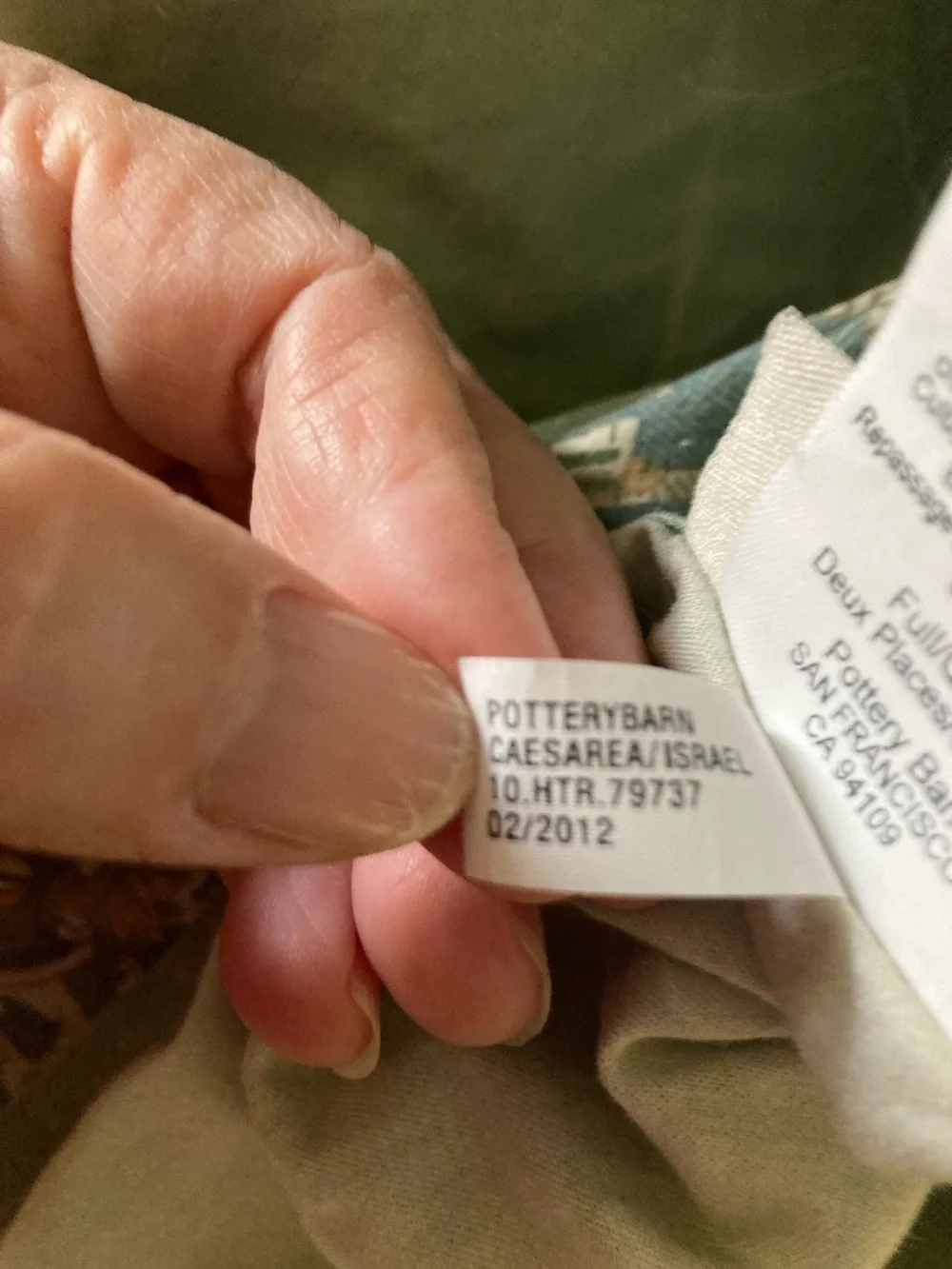 Pottery barn Green Paisley Home full/queen duvet and pillow shams